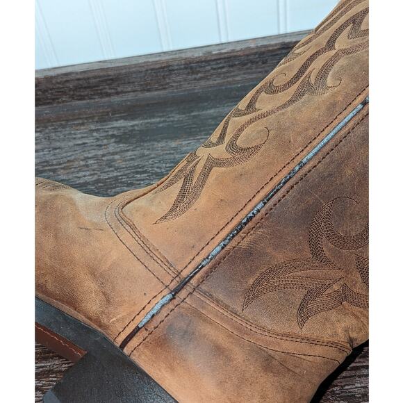 Durango Men's DB922 Tan Distressed Leather Western Cowboy Pull On Boots 8.5 D - Picture 6 of 7